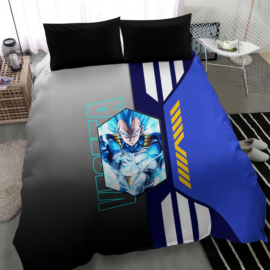 Vegeta from Dragon Ball Bedding Set with Super Saiyan Blue Form and Action Pose Design - The Mazicc