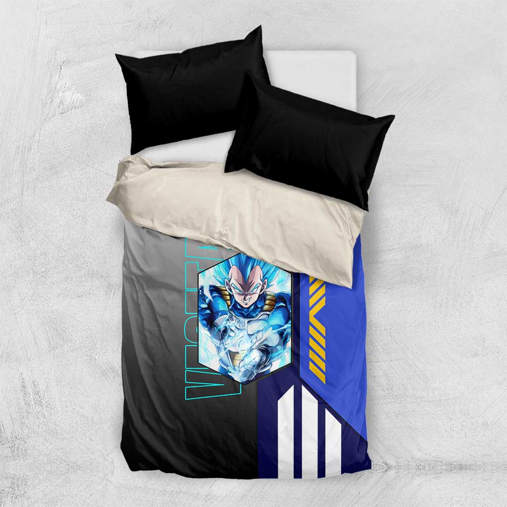 Vegeta from Dragon Ball Bedding Set with Super Saiyan Blue Form and Action Pose Design - The Mazicc