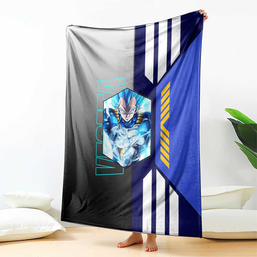 Vegeta from Dragon Ball Blanket with Super Saiyan Blue Form and Action Pose Design - The Mazicc