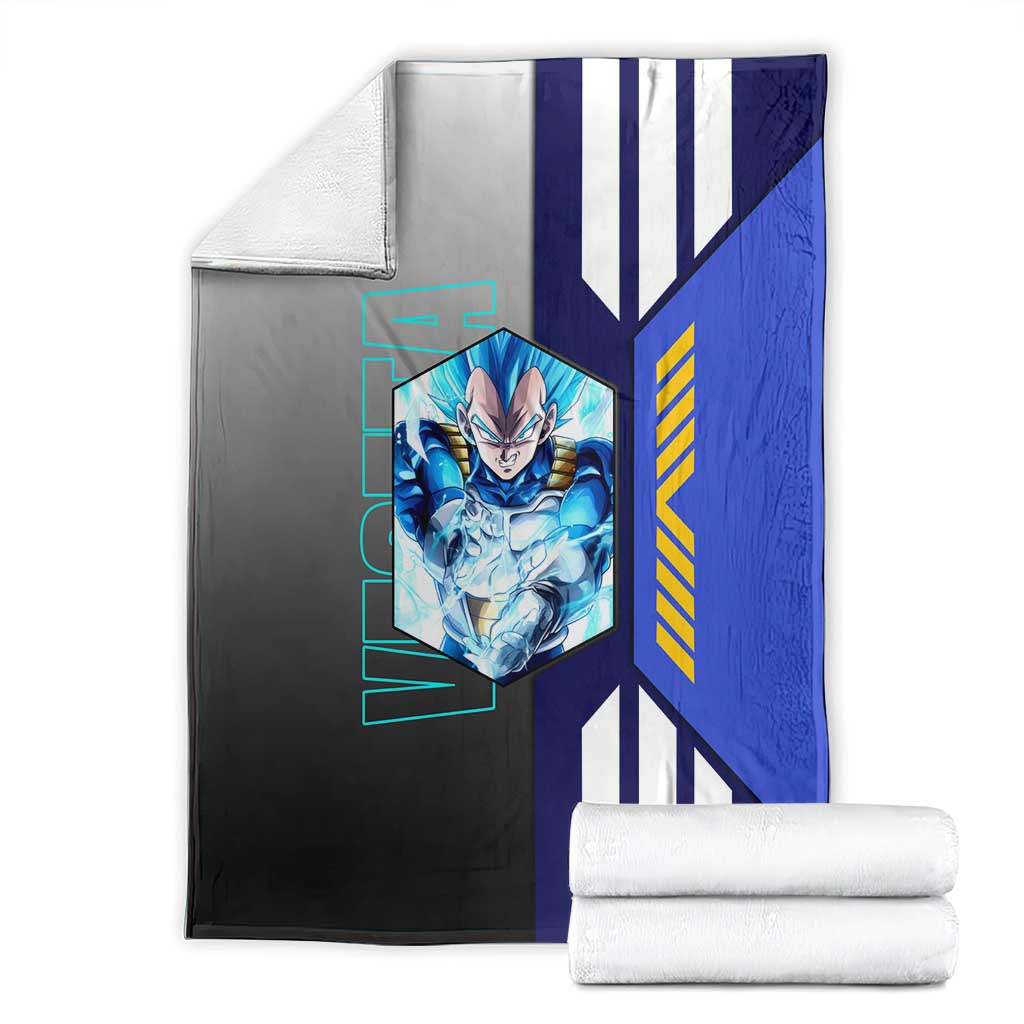 Vegeta from Dragon Ball Blanket with Super Saiyan Blue Form and Action Pose Design - The Mazicc