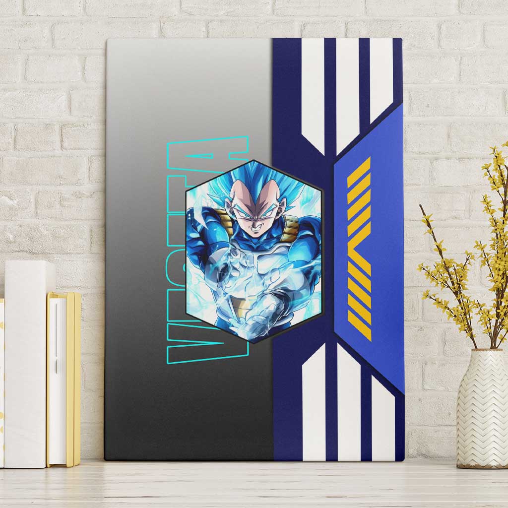 Vegeta from Dragon Ball Canvas Wall Art with Super Saiyan Blue Form and Action Pose Design - The Mazicc