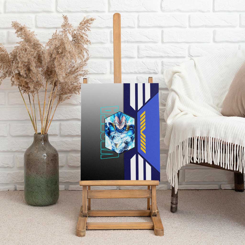 Vegeta from Dragon Ball Canvas Wall Art with Super Saiyan Blue Form and Action Pose Design - The Mazicc