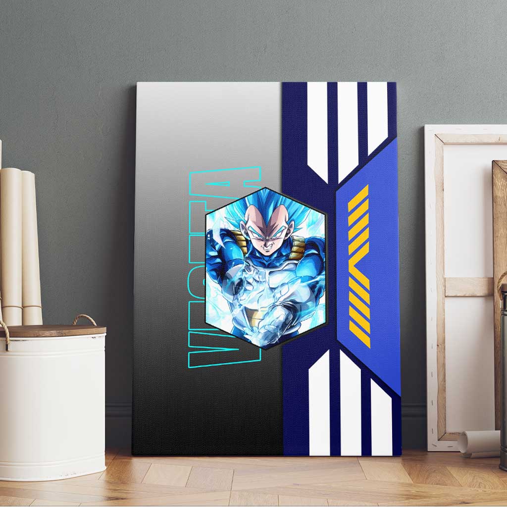 Vegeta from Dragon Ball Canvas Wall Art with Super Saiyan Blue Form and Action Pose Design - The Mazicc