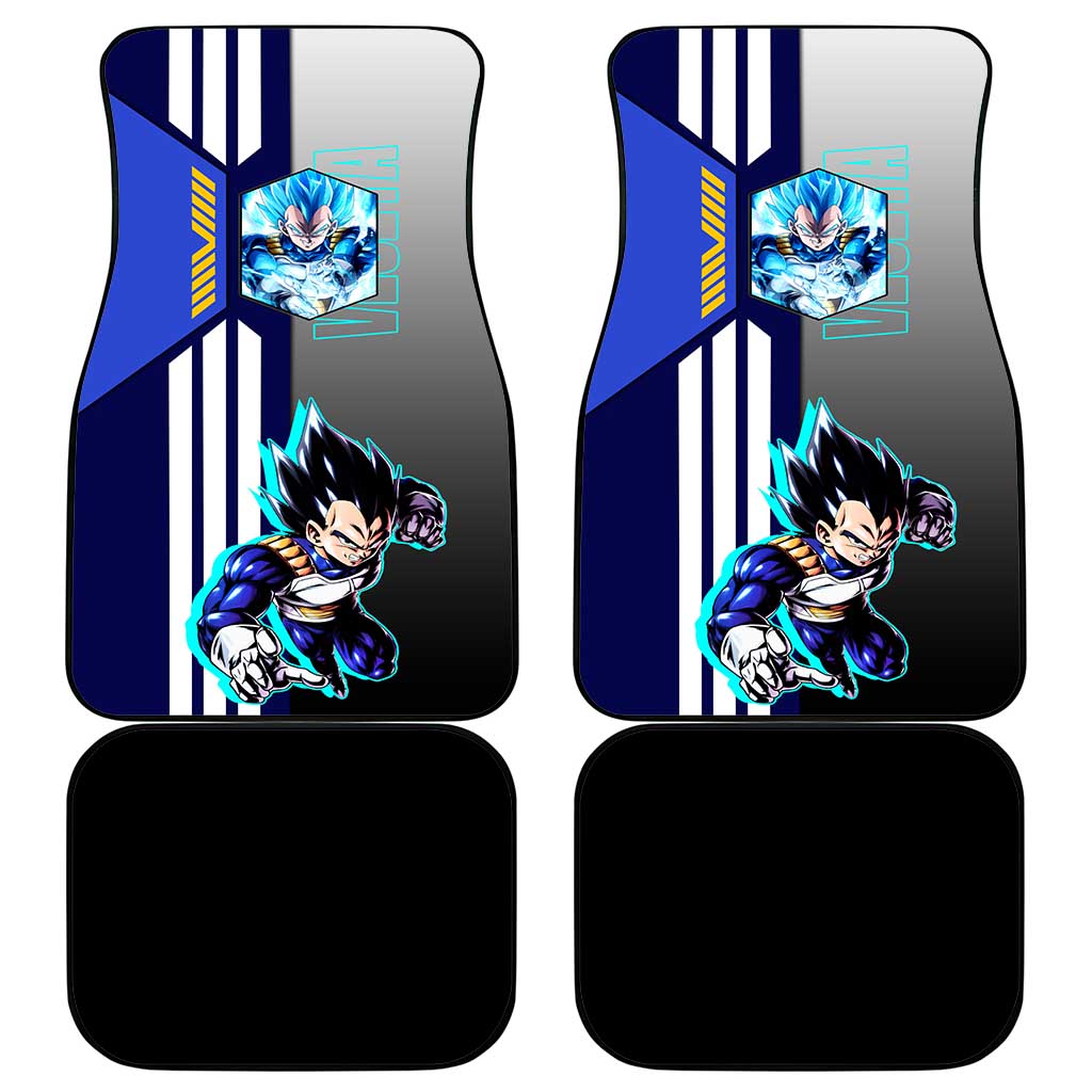 Vegeta from Dragon Ball Car Mats with Super Saiyan Blue Form and Action Pose Design - The Mazicc