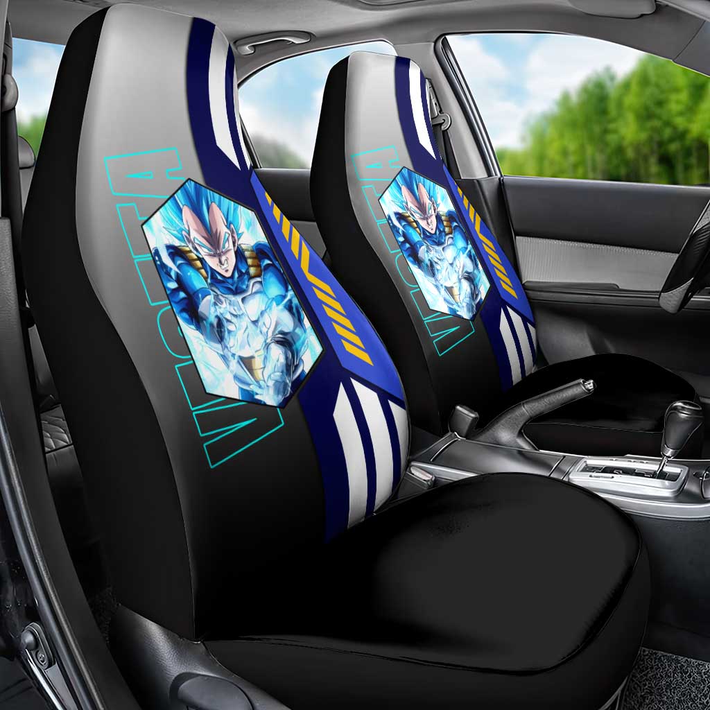 Vegeta from Dragon Ball Car Seat Cover with Super Saiyan Blue Form and Action Pose Design - The Mazicc