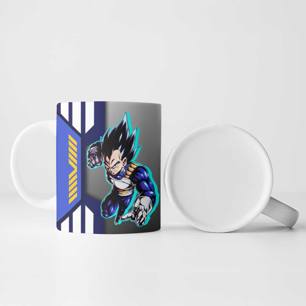 Vegeta from Dragon Ball Ceramic Mug with Super Saiyan Blue Form and Action Pose Design - The Mazicc