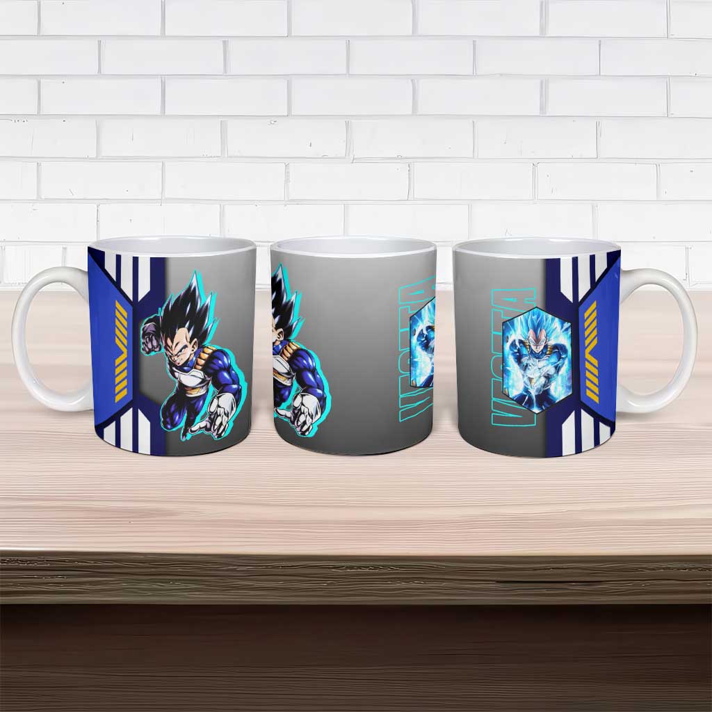 Vegeta from Dragon Ball Ceramic Mug with Super Saiyan Blue Form and Action Pose Design - The Mazicc