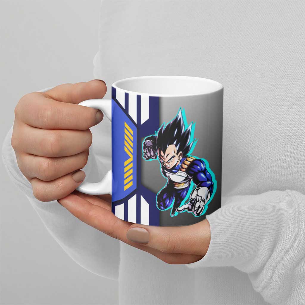 Vegeta from Dragon Ball Ceramic Mug with Super Saiyan Blue Form and Action Pose Design - The Mazicc