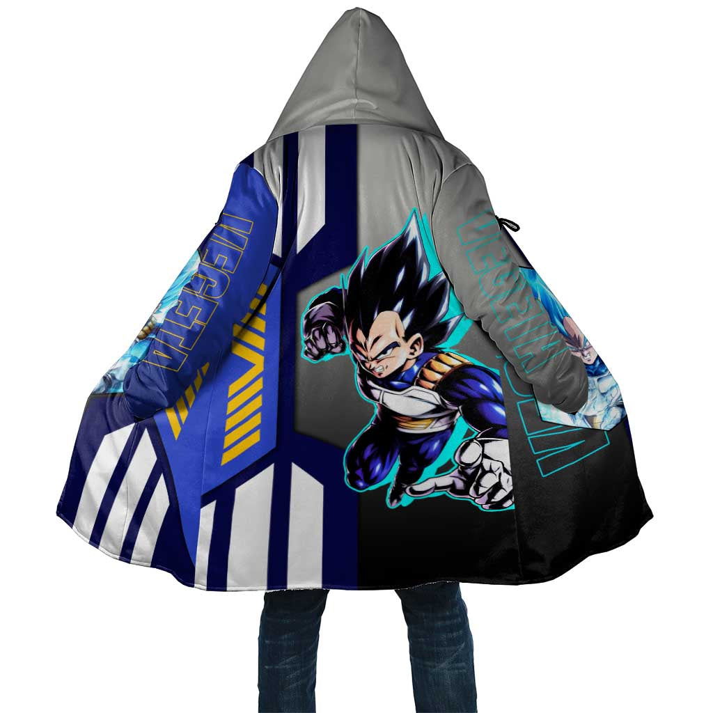 Vegeta from Dragon Ball Cloak with Super Saiyan Blue Form and Action Pose Design - The Mazicc