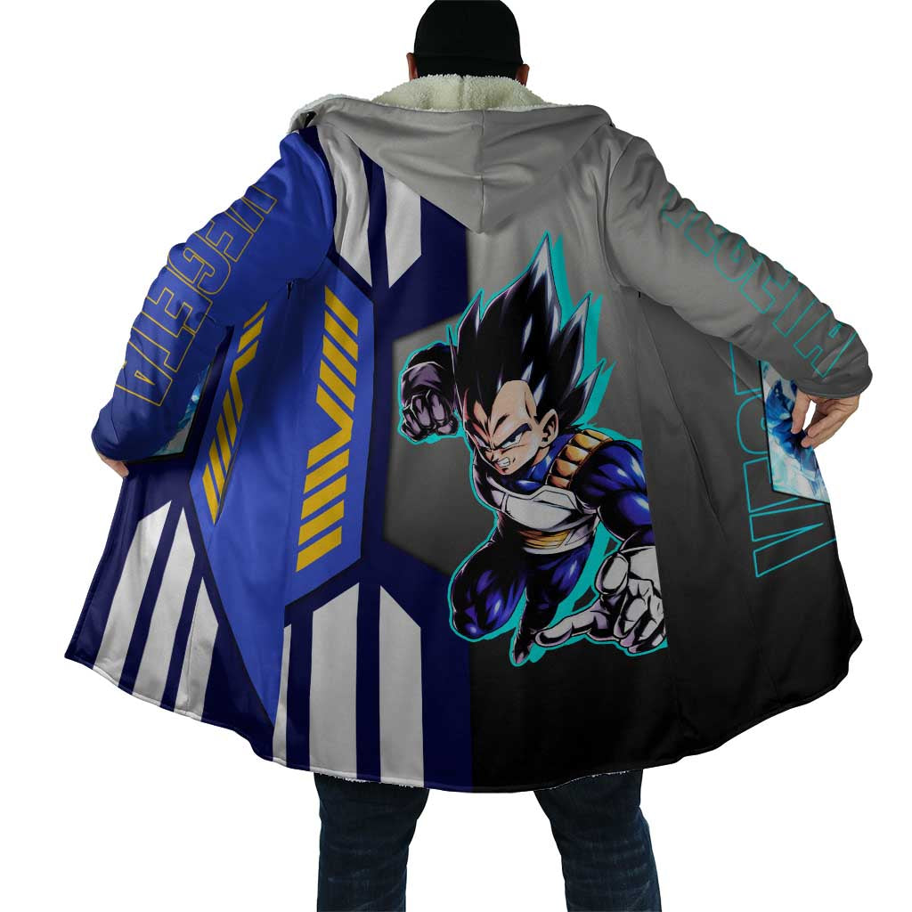 Vegeta from Dragon Ball Cloak with Super Saiyan Blue Form and Action Pose Design - The Mazicc