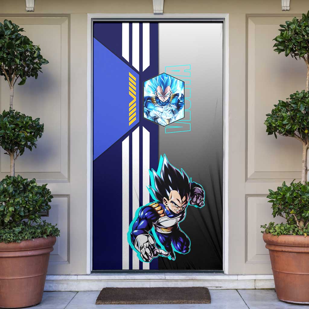 Vegeta from Dragon Ball Door Cover with Super Saiyan Blue Form and Action Pose Design - The Mazicc
