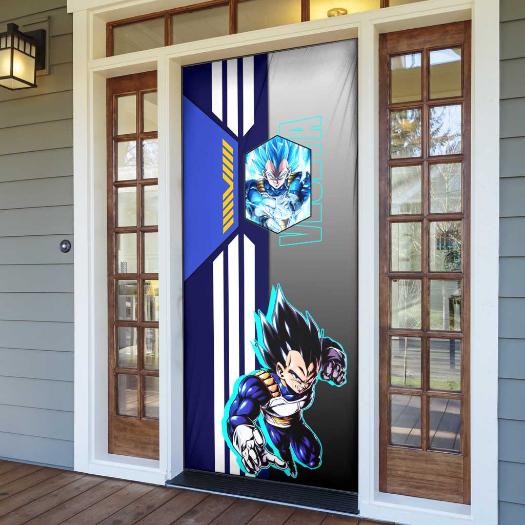 Vegeta from Dragon Ball Door Cover with Super Saiyan Blue Form and Action Pose Design - The Mazicc