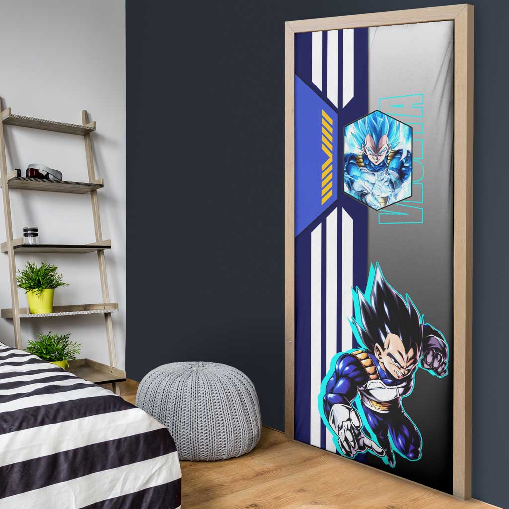 Vegeta from Dragon Ball Door Cover with Super Saiyan Blue Form and Action Pose Design - The Mazicc