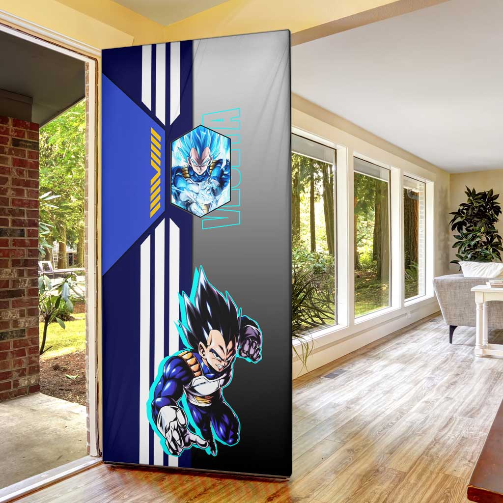 Vegeta from Dragon Ball Door Cover with Super Saiyan Blue Form and Action Pose Design - The Mazicc