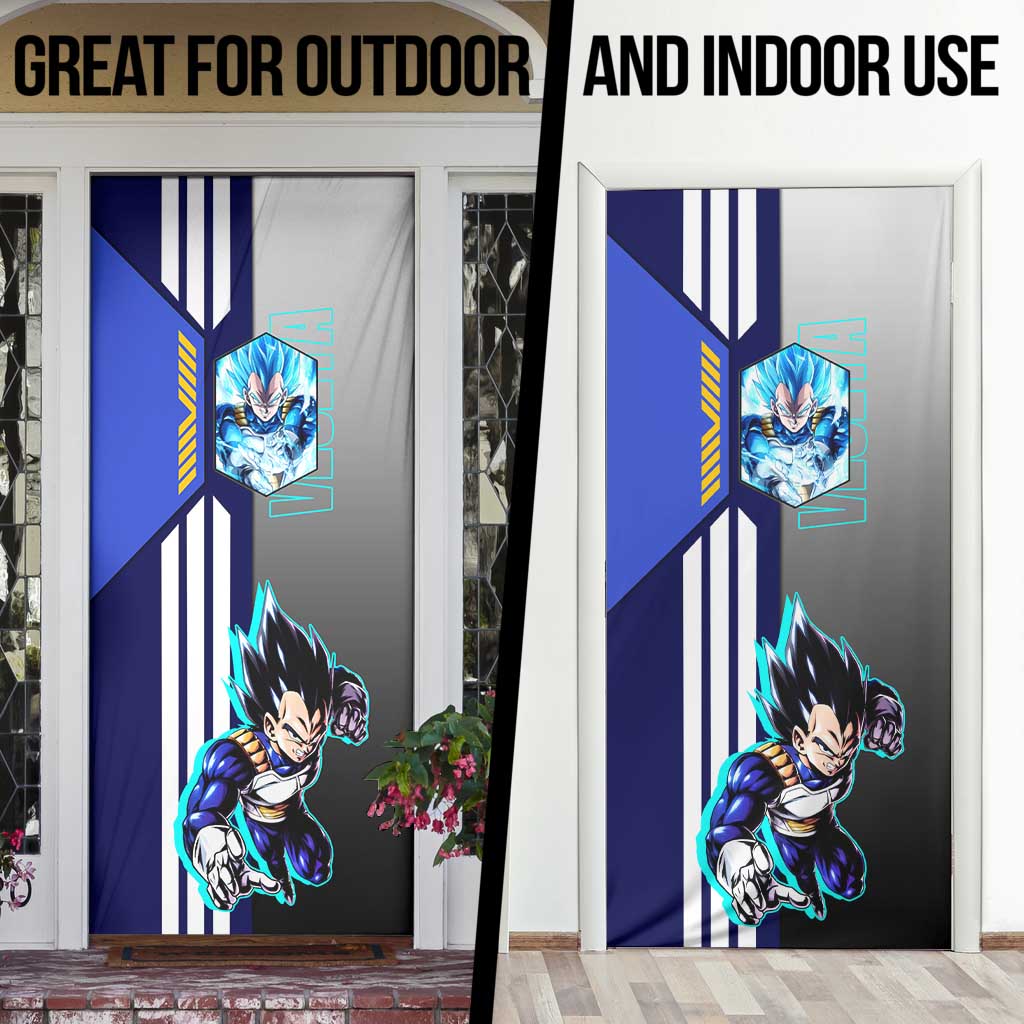Vegeta from Dragon Ball Door Cover with Super Saiyan Blue Form and Action Pose Design - The Mazicc