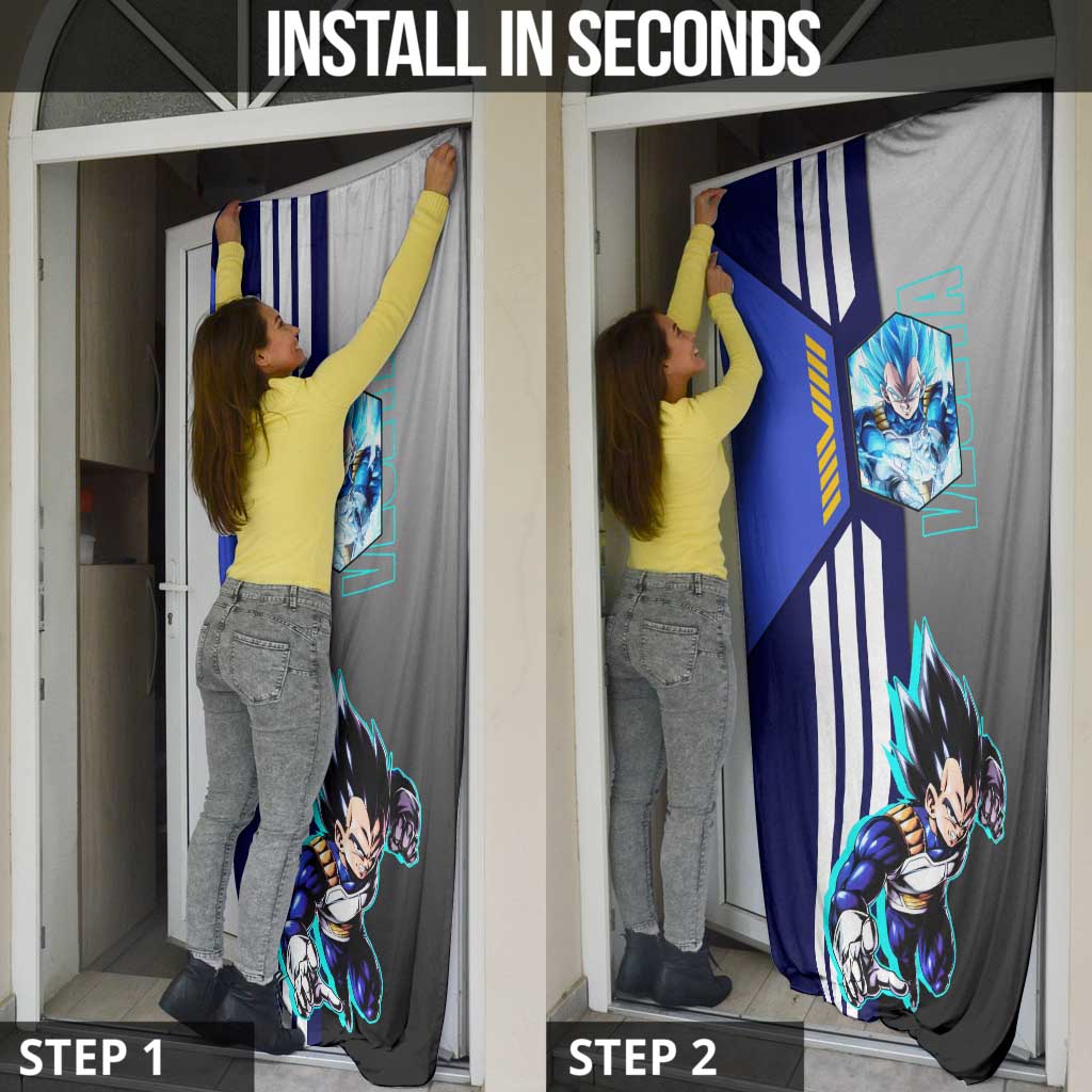 Vegeta from Dragon Ball Door Cover with Super Saiyan Blue Form and Action Pose Design - The Mazicc