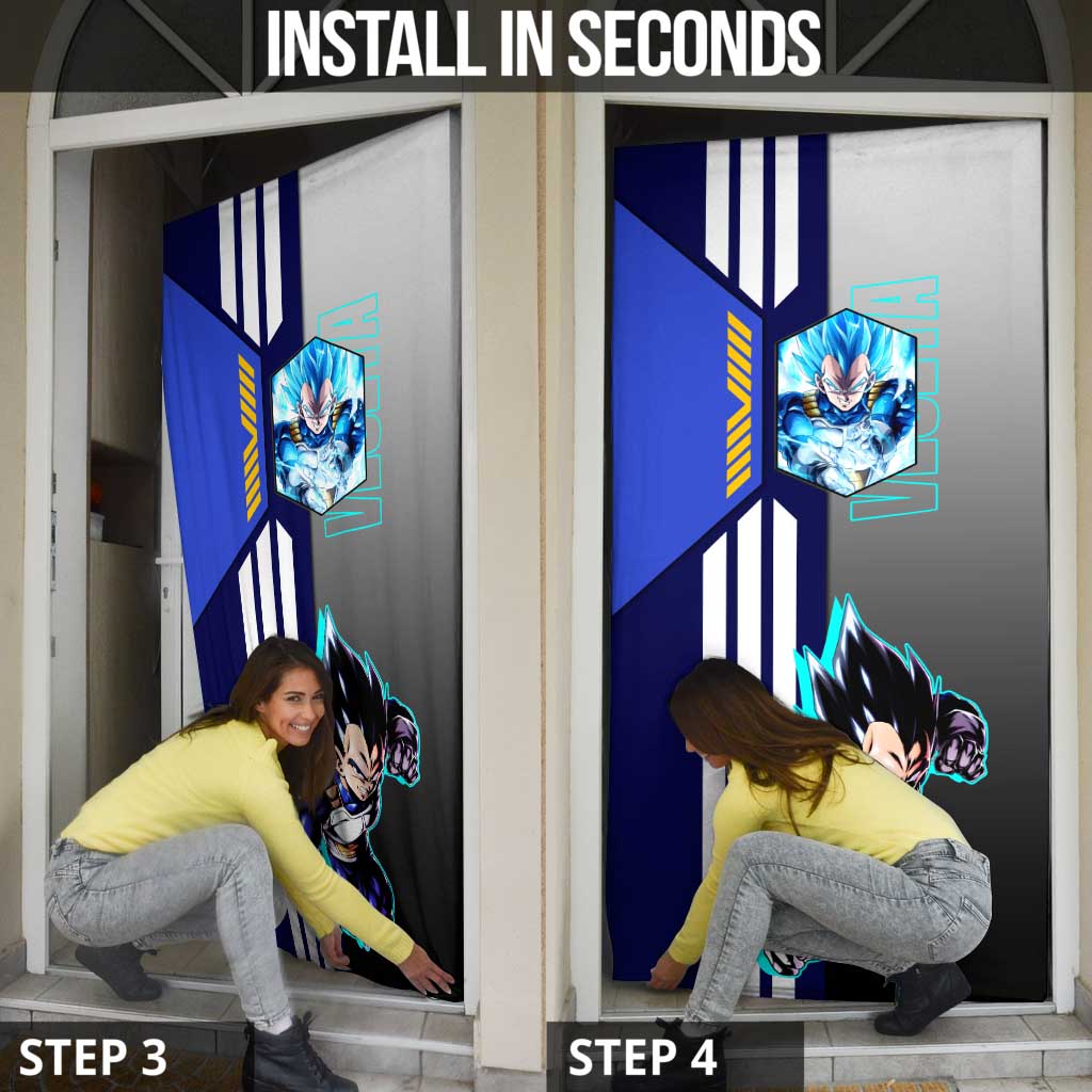 Vegeta from Dragon Ball Door Cover with Super Saiyan Blue Form and Action Pose Design - The Mazicc