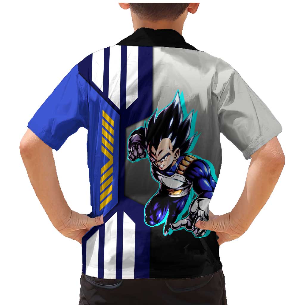 Vegeta from Dragon Ball Family Matching Mermaid Dress and Hawaiian Shirt with Super Saiyan Blue Form and Action Pose Design - The Mazicc