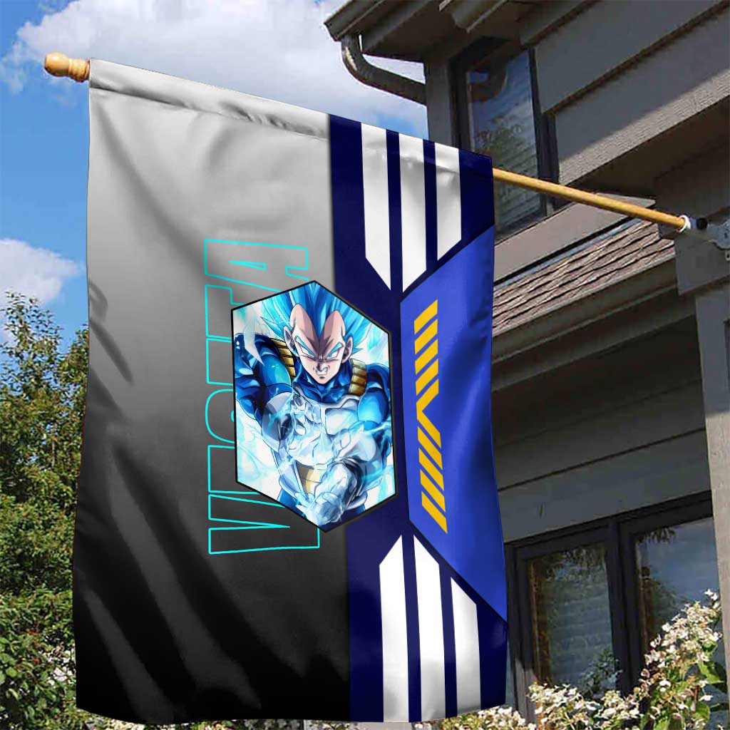 Vegeta from Dragon Ball Garden Flag with Super Saiyan Blue Form and Action Pose Design - The Mazicc