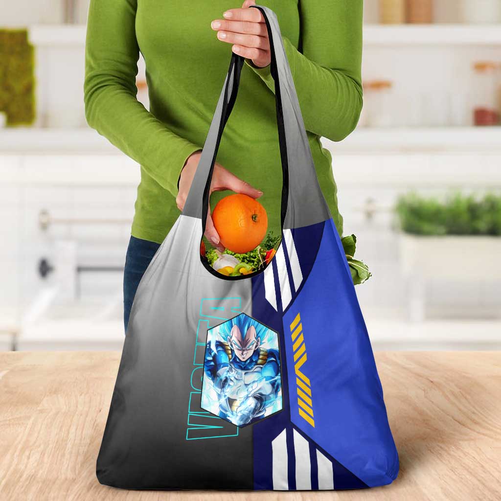 Vegeta from Dragon Ball Grocery Bag with Super Saiyan Blue Form and Action Pose Design - The Mazicc