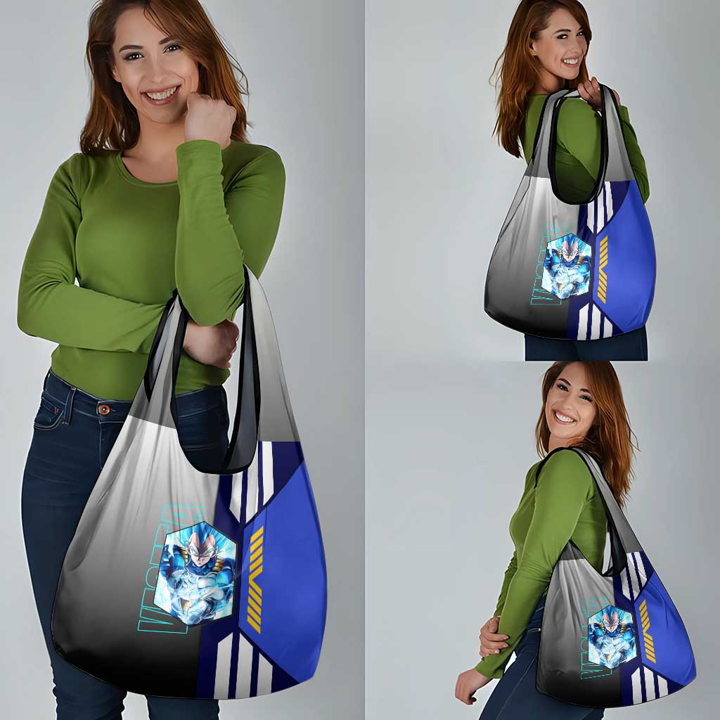 Vegeta from Dragon Ball Grocery Bag with Super Saiyan Blue Form and Action Pose Design - The Mazicc