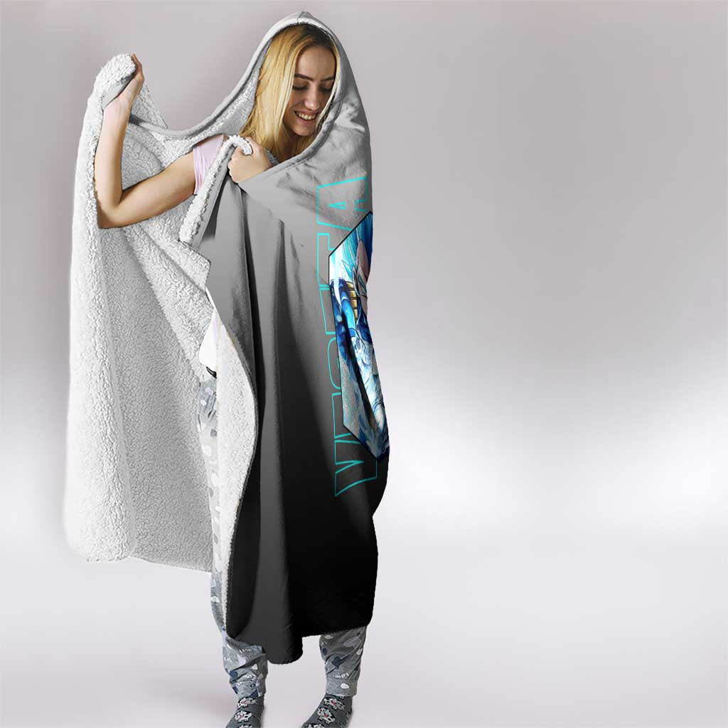 Vegeta from Dragon Ball Hooded Blanket with Super Saiyan Blue Form and Action Pose Design - The Mazicc