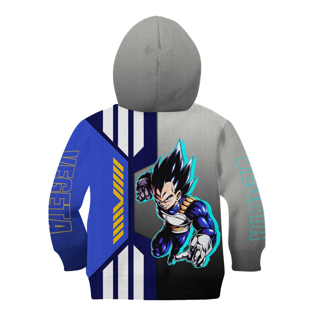 Vegeta from Dragon Ball Kid Hoodie with Super Saiyan Blue Form and Action Pose Design - The Mazicc