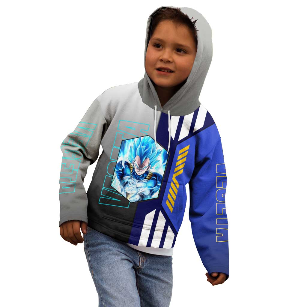 Vegeta from Dragon Ball Kid Hoodie with Super Saiyan Blue Form and Action Pose Design - The Mazicc