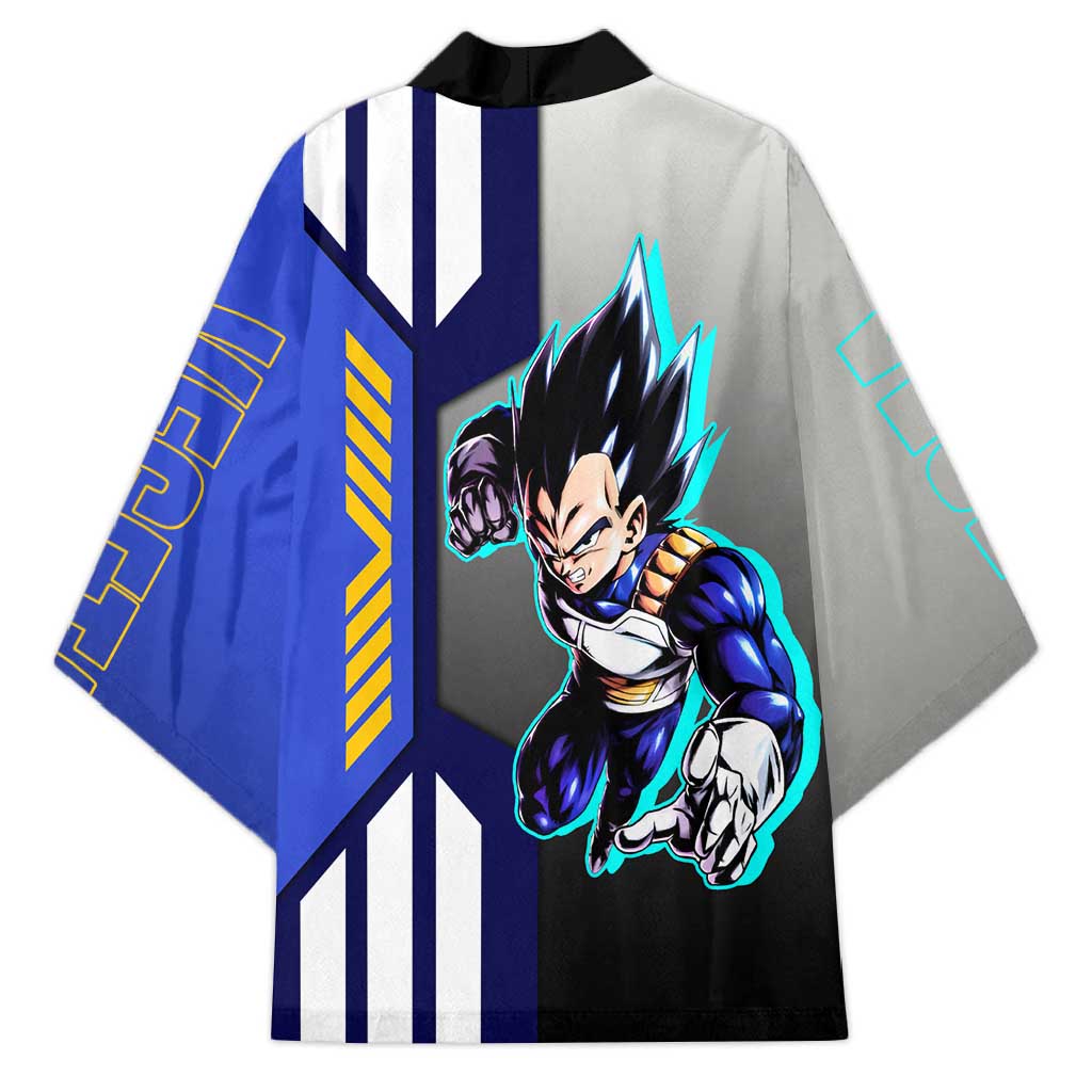 Vegeta from Dragon Ball Kimono with Super Saiyan Blue Form and Action Pose Design - The Mazicc