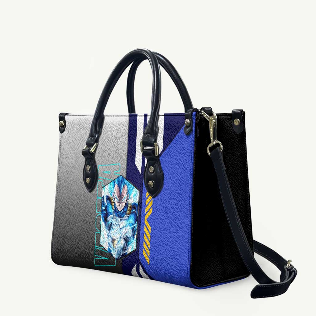 Vegeta from Dragon Ball Leather Bag with Super Saiyan Blue Form and Action Pose Design - The Mazicc