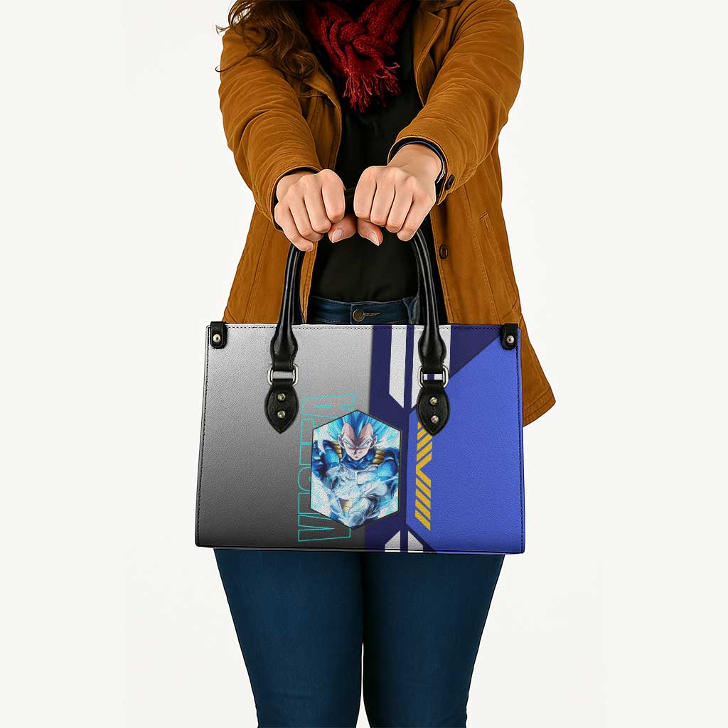 Vegeta from Dragon Ball Leather Bag with Super Saiyan Blue Form and Action Pose Design - The Mazicc