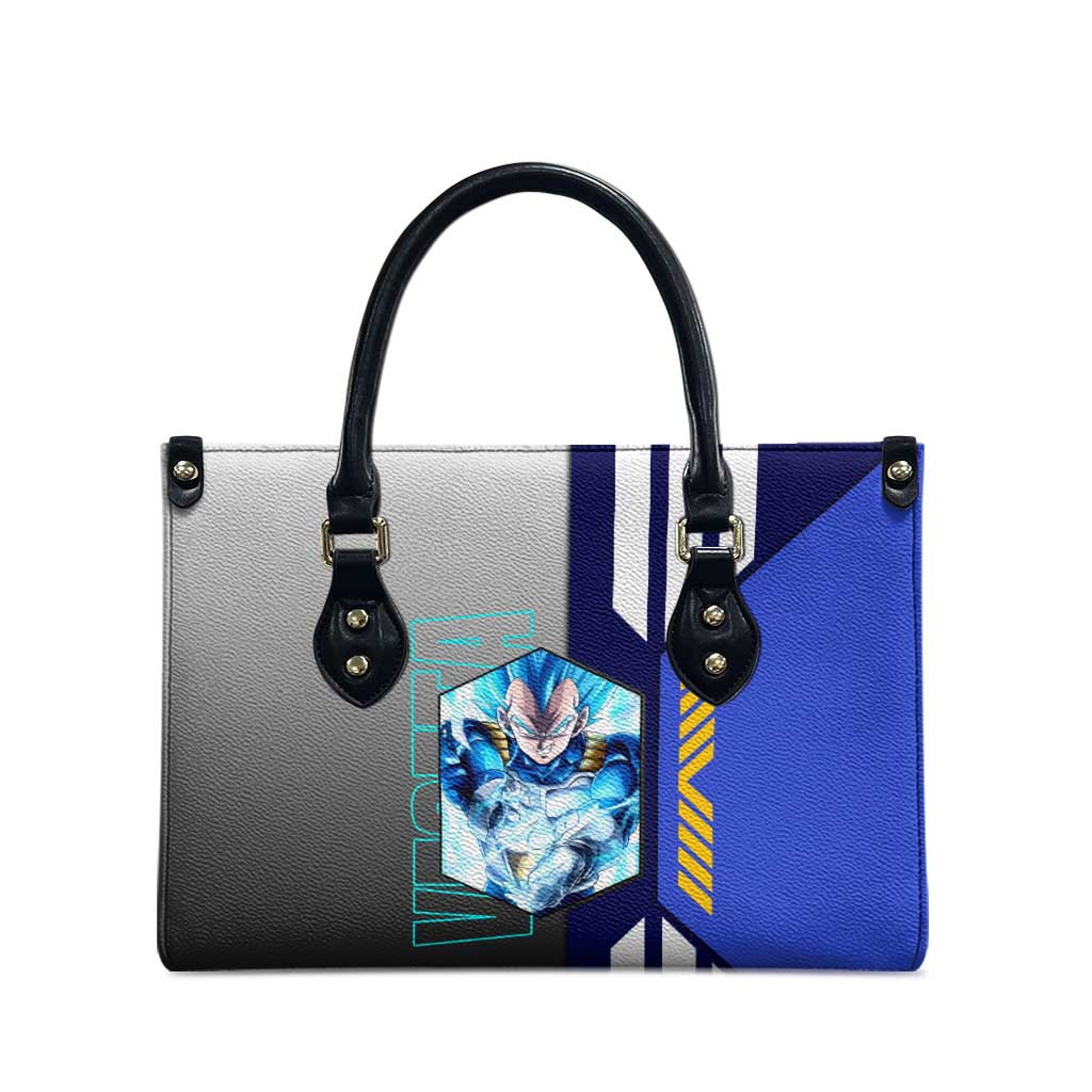 Vegeta from Dragon Ball Leather Bag with Super Saiyan Blue Form and Action Pose Design - The Mazicc