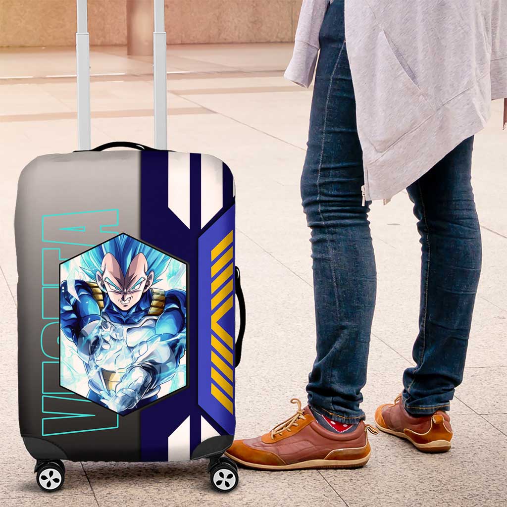 Vegeta from Dragon Ball Luggage Cover with Super Saiyan Blue Form and Action Pose Design - The Mazicc
