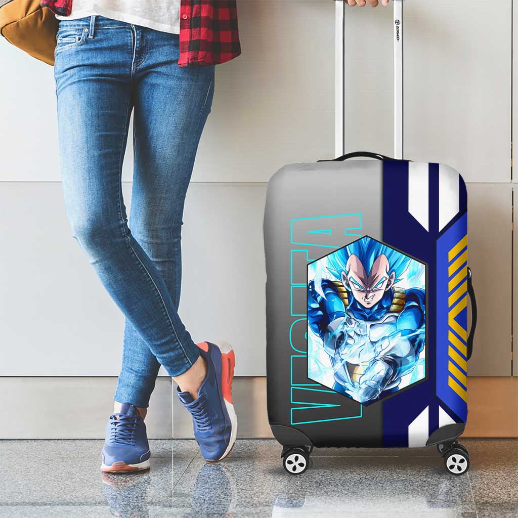 Vegeta from Dragon Ball Luggage Cover with Super Saiyan Blue Form and Action Pose Design - The Mazicc