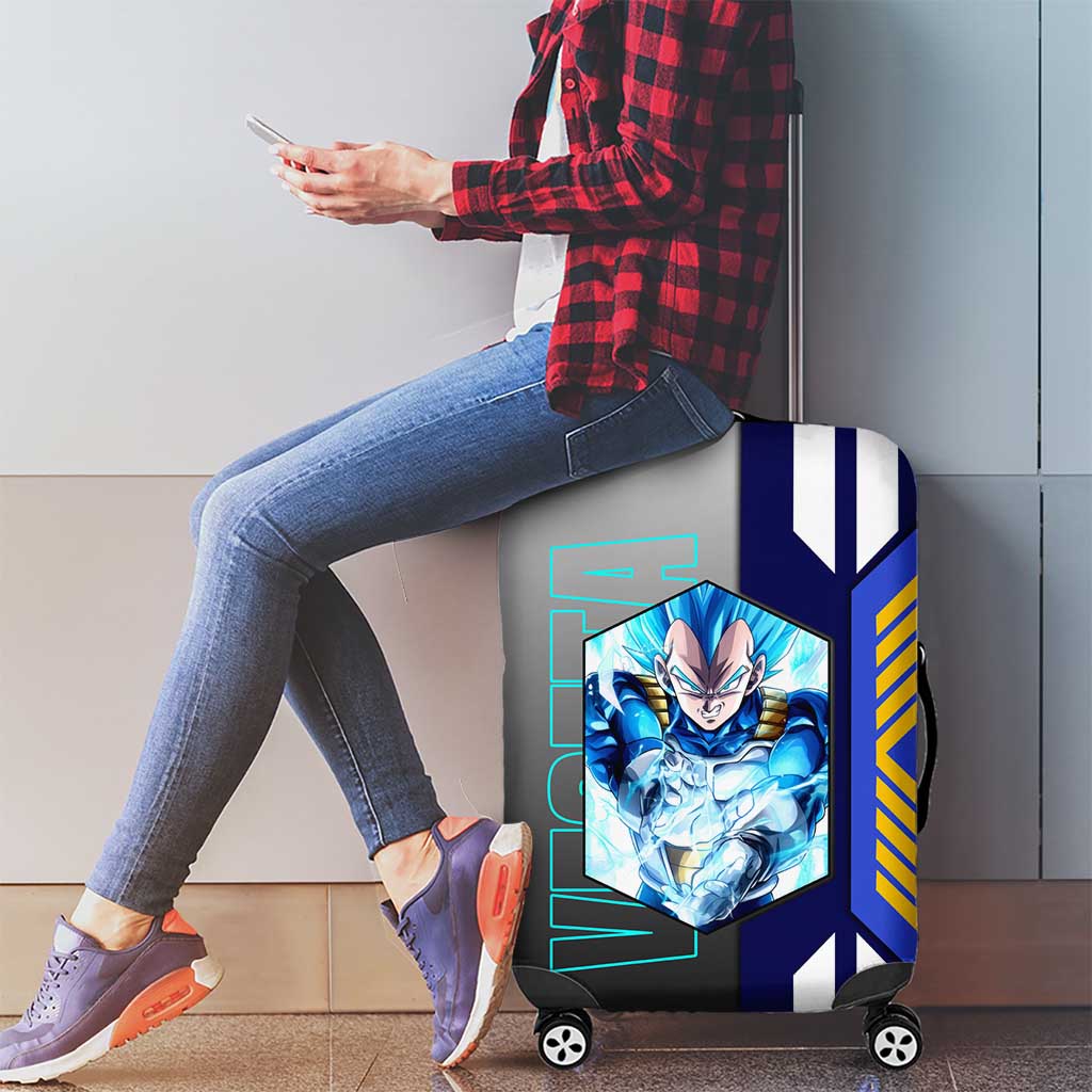 Vegeta from Dragon Ball Luggage Cover with Super Saiyan Blue Form and Action Pose Design - The Mazicc
