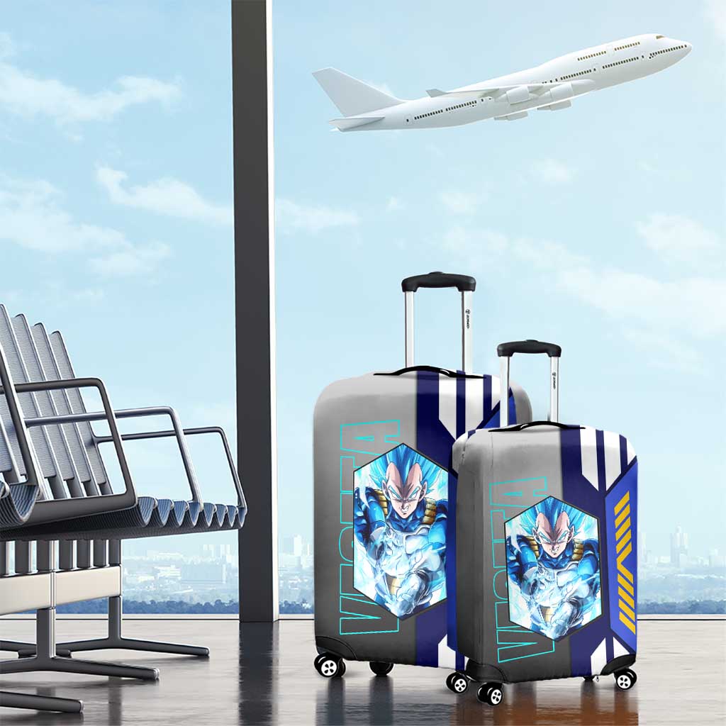 Vegeta from Dragon Ball Luggage Cover with Super Saiyan Blue Form and Action Pose Design - The Mazicc