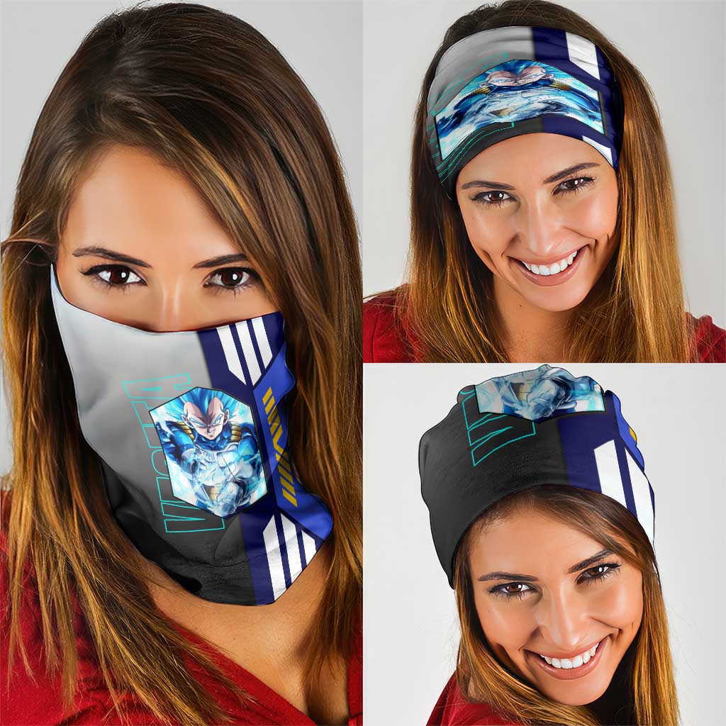 Vegeta from Dragon Ball Neck Gaiter with Super Saiyan Blue Form and Action Pose Design - The Mazicc