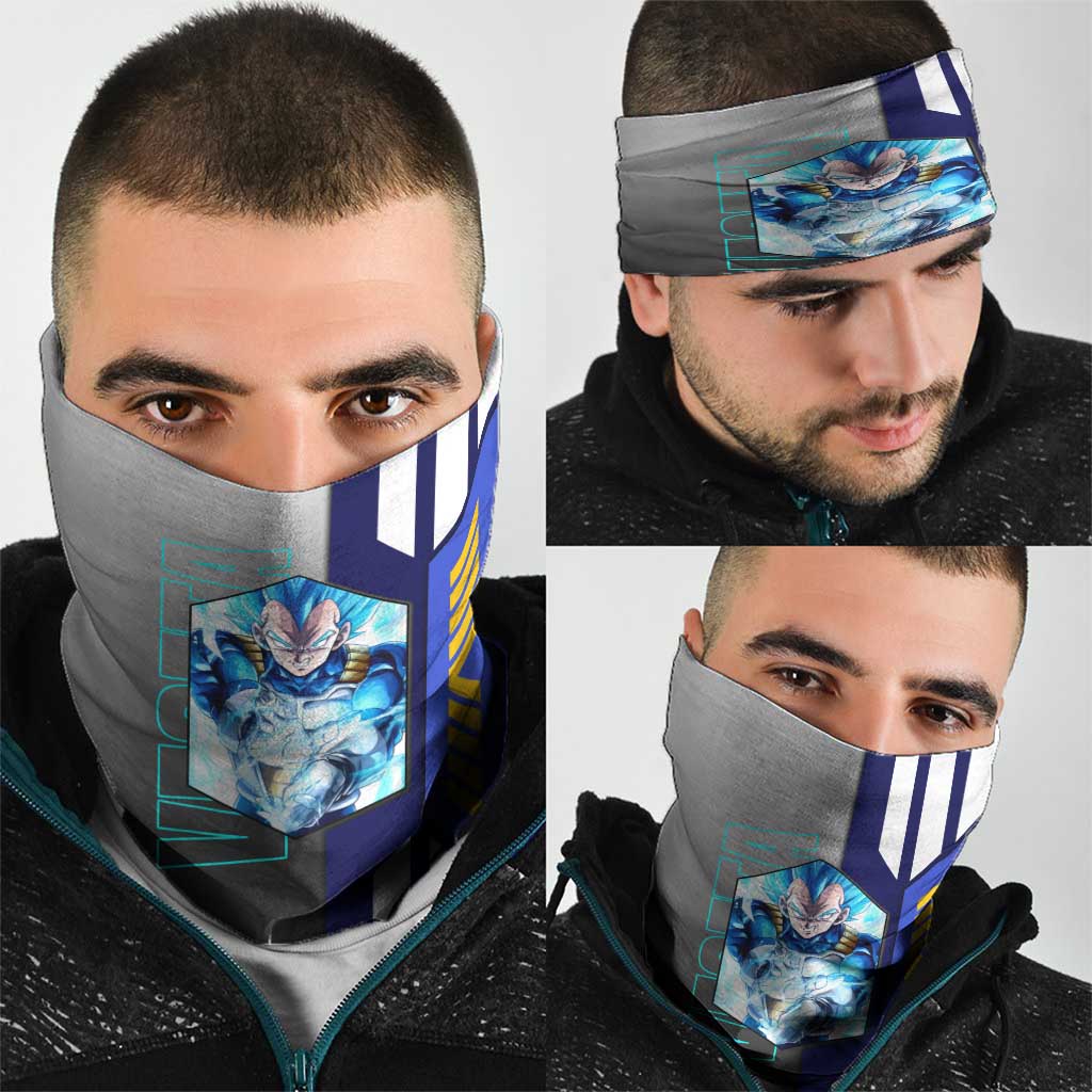 Vegeta from Dragon Ball Neck Gaiter with Super Saiyan Blue Form and Action Pose Design - The Mazicc