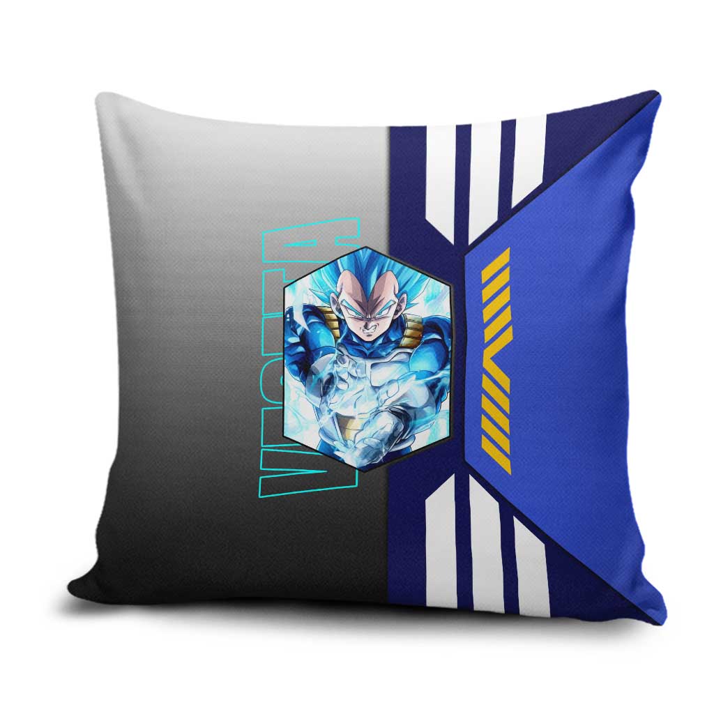 Vegeta from Dragon Ball Pillow Cover with Super Saiyan Blue Form and Action Pose Design - The Mazicc