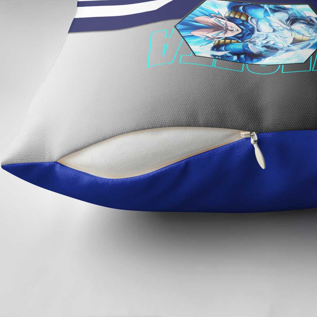 Vegeta from Dragon Ball Pillow Cover with Super Saiyan Blue Form and Action Pose Design - The Mazicc