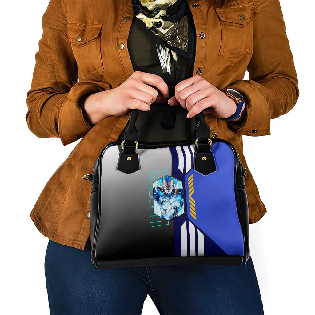 Vegeta from Dragon Ball Shoulder Handbag with Super Saiyan Blue Form and Action Pose Design - The Mazicc