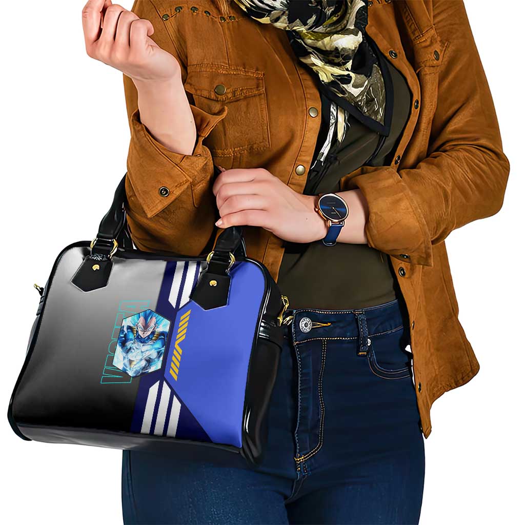Vegeta from Dragon Ball Shoulder Handbag with Super Saiyan Blue Form and Action Pose Design - The Mazicc