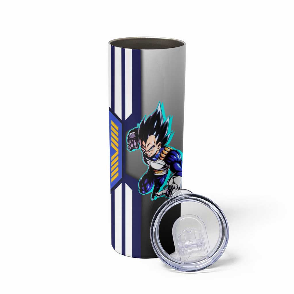 Vegeta from Dragon Ball Skinny Tumbler with Super Saiyan Blue Form and Action Pose Design - The Mazicc