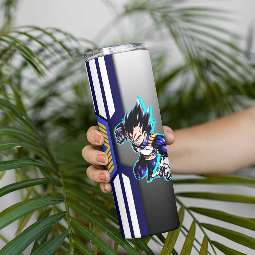 Vegeta from Dragon Ball Skinny Tumbler with Super Saiyan Blue Form and Action Pose Design - The Mazicc