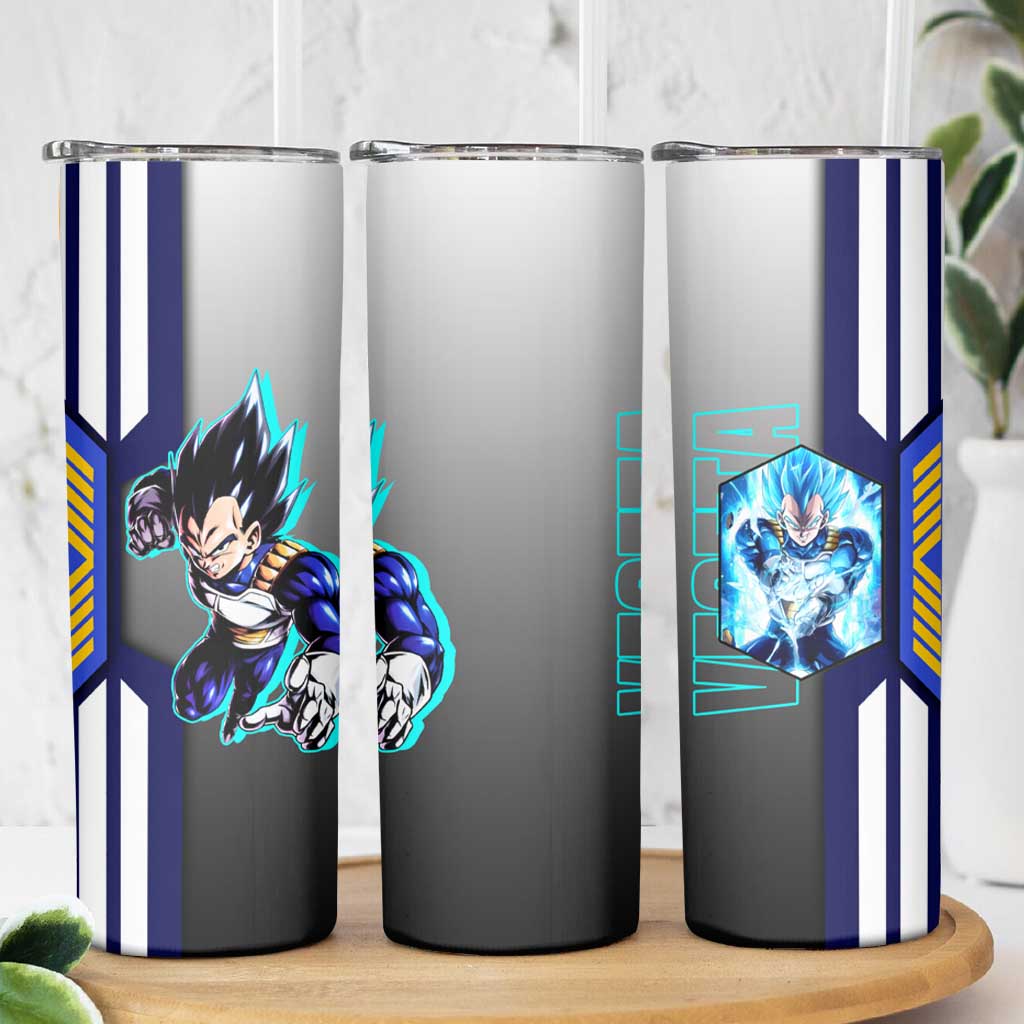 Vegeta from Dragon Ball Skinny Tumbler with Super Saiyan Blue Form and Action Pose Design - The Mazicc