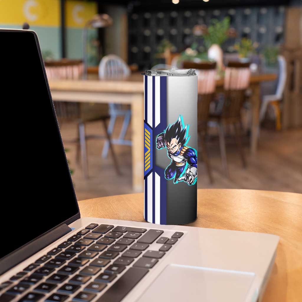 Vegeta from Dragon Ball Skinny Tumbler with Super Saiyan Blue Form and Action Pose Design - The Mazicc