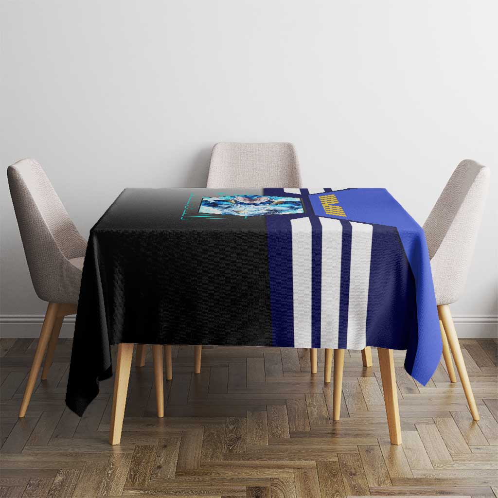Vegeta from Dragon Ball Tablecloth with Super Saiyan Blue Form and Action Pose Design - The Mazicc