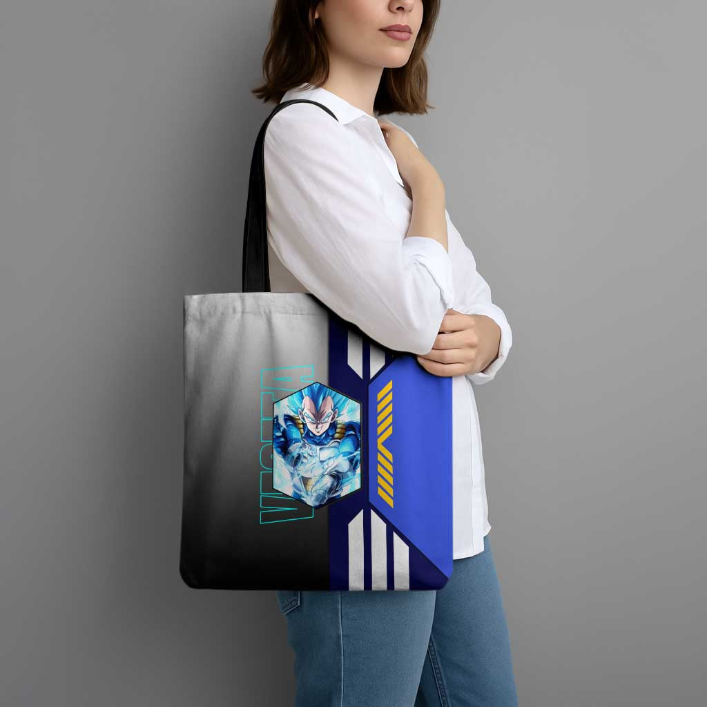 Vegeta from Dragon Ball Tote Bag with Super Saiyan Blue Form and Action Pose Design - The Mazicc