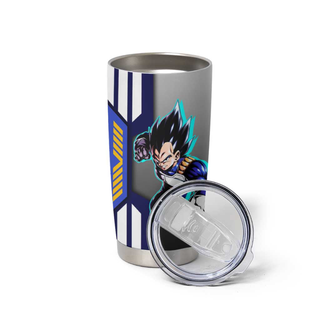 Vegeta from Dragon Ball Tumbler Cup with Super Saiyan Blue Form and Action Pose Design - The Mazicc