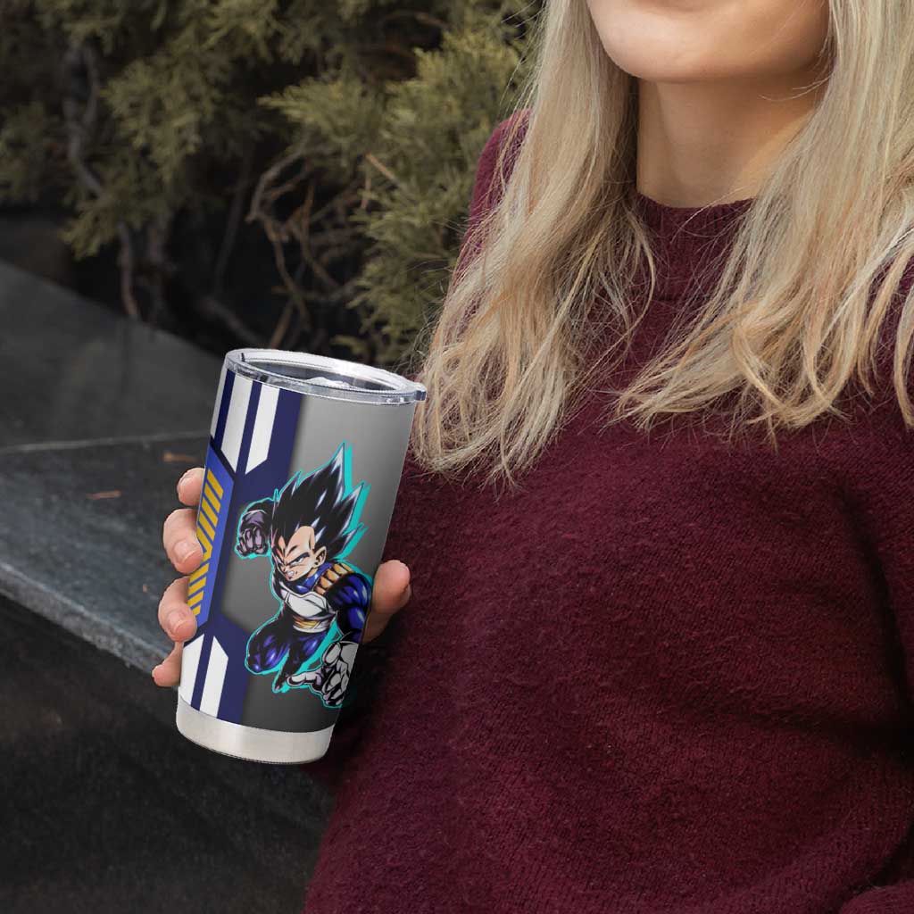 Vegeta from Dragon Ball Tumbler Cup with Super Saiyan Blue Form and Action Pose Design - The Mazicc